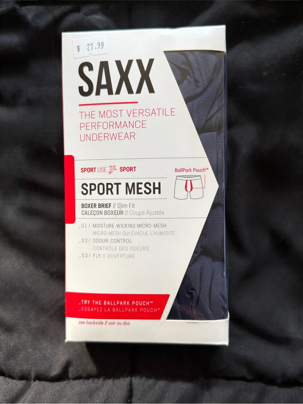 Saxx Sport Mesh Boxer Briefs Medium - Navy